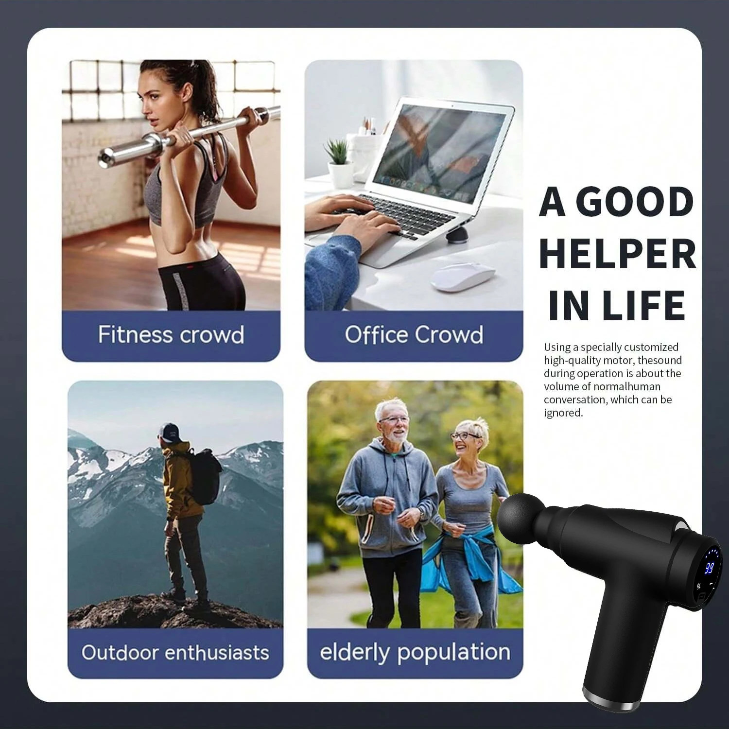 Electric Massage Gun Deep Tissue Facial Massgaer 99 Levels Arms Back Leg Muscle Relaxing For Body Back Arm Sport Fitness