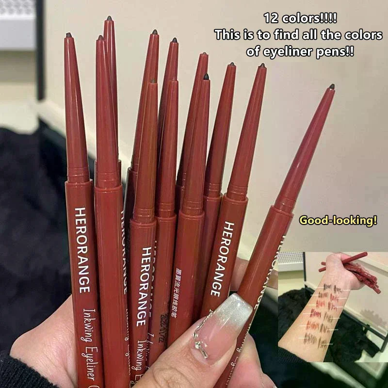 10 Kolorów Kredka do Oczu Wodoodporna Długotrwała Czarna Brązowa Łatwa w Aplikacji Cień do Powiek Kontur w Sztyfcie Makijaż Jedwabnika