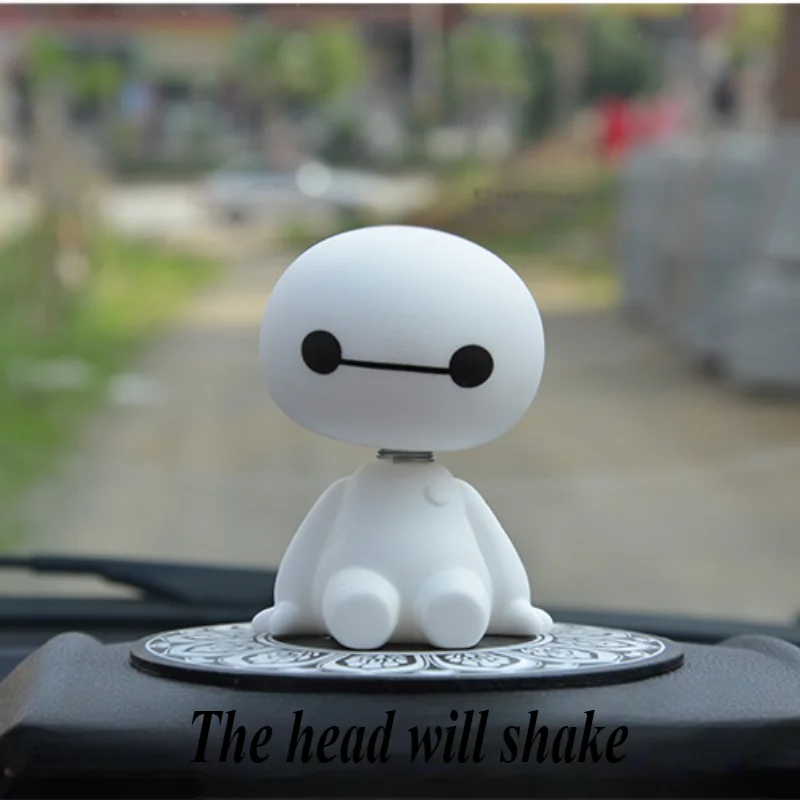 Cartoon Baymax Robot Shaking Head Figure Car Ornaments Auto Interior Decorations Big Hero Toys Ornament