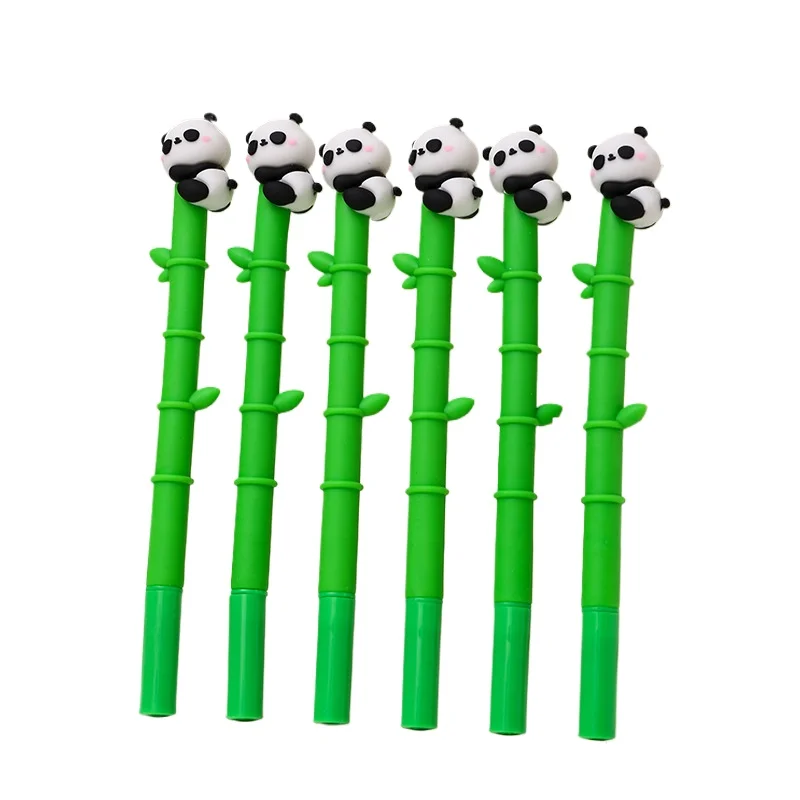 

6pcs Kawaii Bamboo Panda Gel Pen Creative 0.5mm Black Ink Signature Pens Office School Writing Supplies
