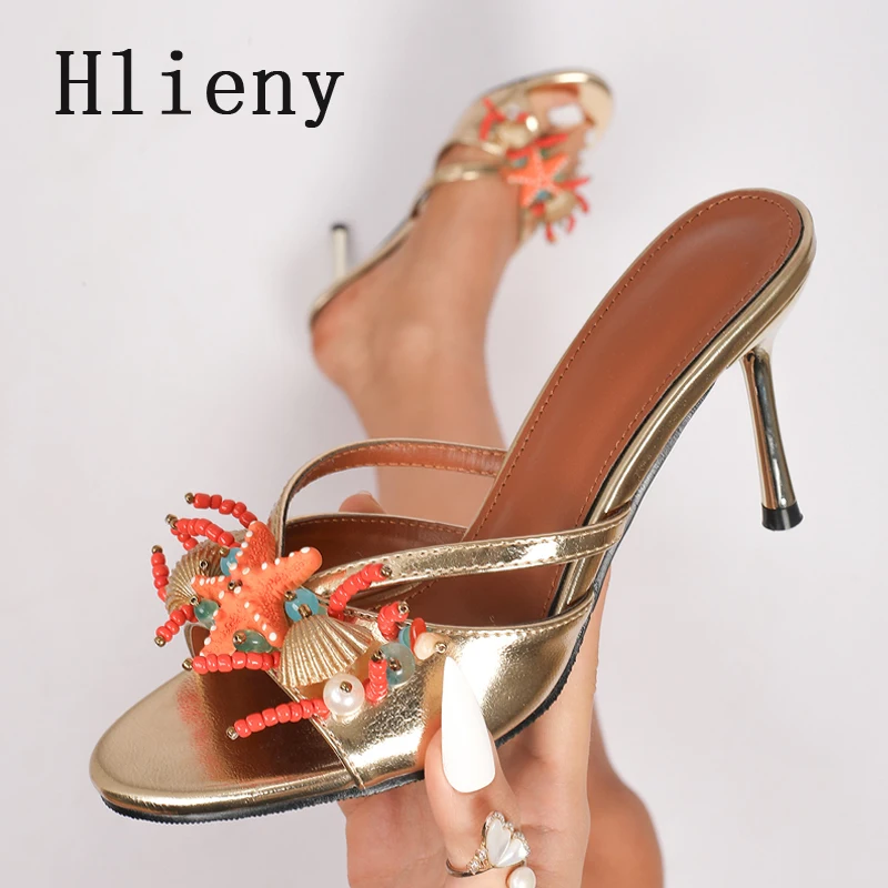 Hlieny 2026 Sexy Design Damen-Pantoletten Sommer-Sandalen Modische Offene Zehen Stiletto High Heels Slides Schuhe Zapatos De Mujer