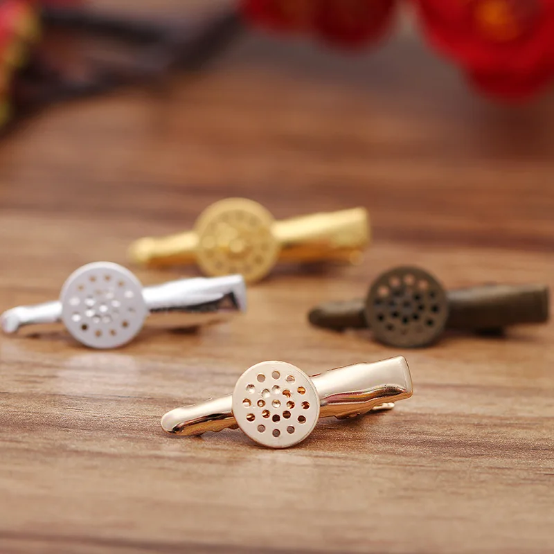 10 stücke Haar Clip 12mm Cabochon Basis Rohlinge Lünette Alligator Haarnadeln Schnalle Colets Für Vintage Frauen Diy Schmuck Teile material – Detail 3