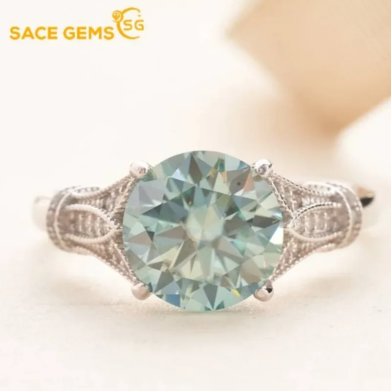 

SACE GEMS GRA Certified 3ct D Color Moissanite Ring for Women 925 Sterling Silver Ring Wedding Engagement Party Fine Jewelry