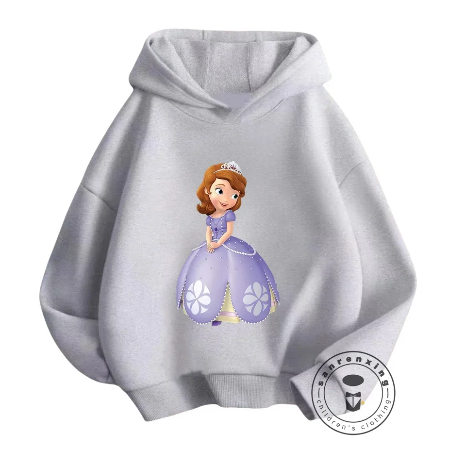 Classic Cartoon Style with Sofia the First Soft Hoodies for Girls Decorated with Lovely Disney Art Ideal as Gift for Little Fans