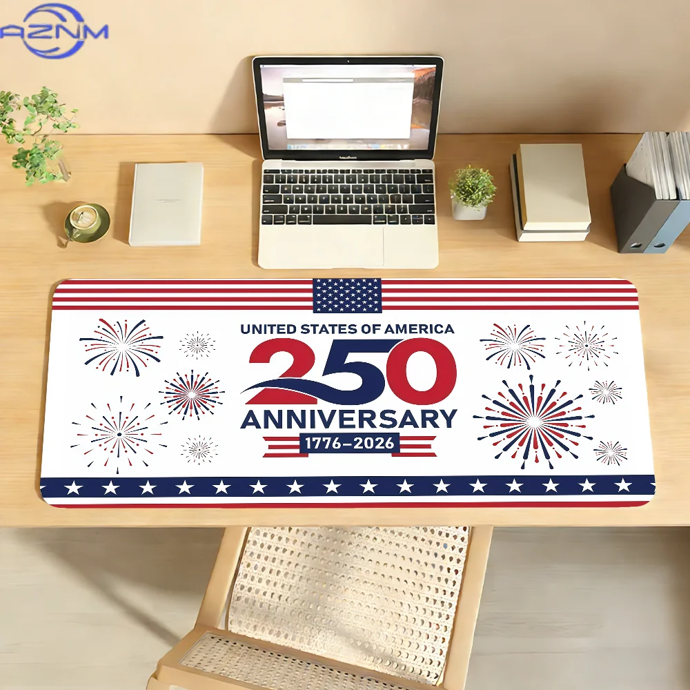 The 250th Anniversary of U.S. Independence Day Mouse Pad For Office Gaming And Keyboards Non-Slip Large Waterproof