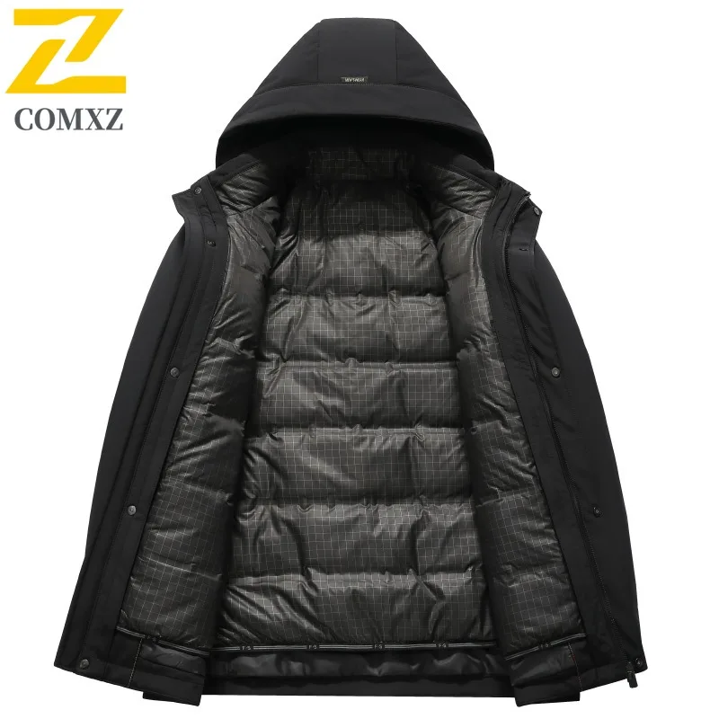 الرجال مقنعين سترة الخريف جديد أنيق الأعمال عارضة انفصال هود ملابس خارجية قسط الراحة خفيفة الوزن تنوعا معطف منتفخ #3