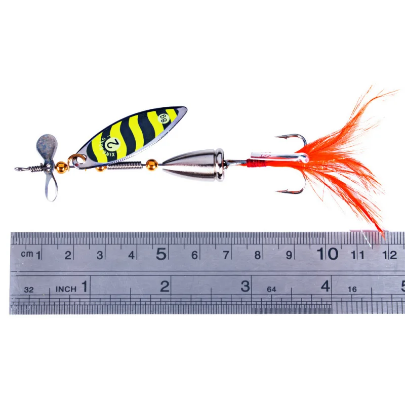 5PCS9.5CM-9.3GSequin Nep Aas Fly Spinning Nieuwe Roterende Pailletten Vissen Lokken Boxed Nep Aas Zoetwater Vissen lokken