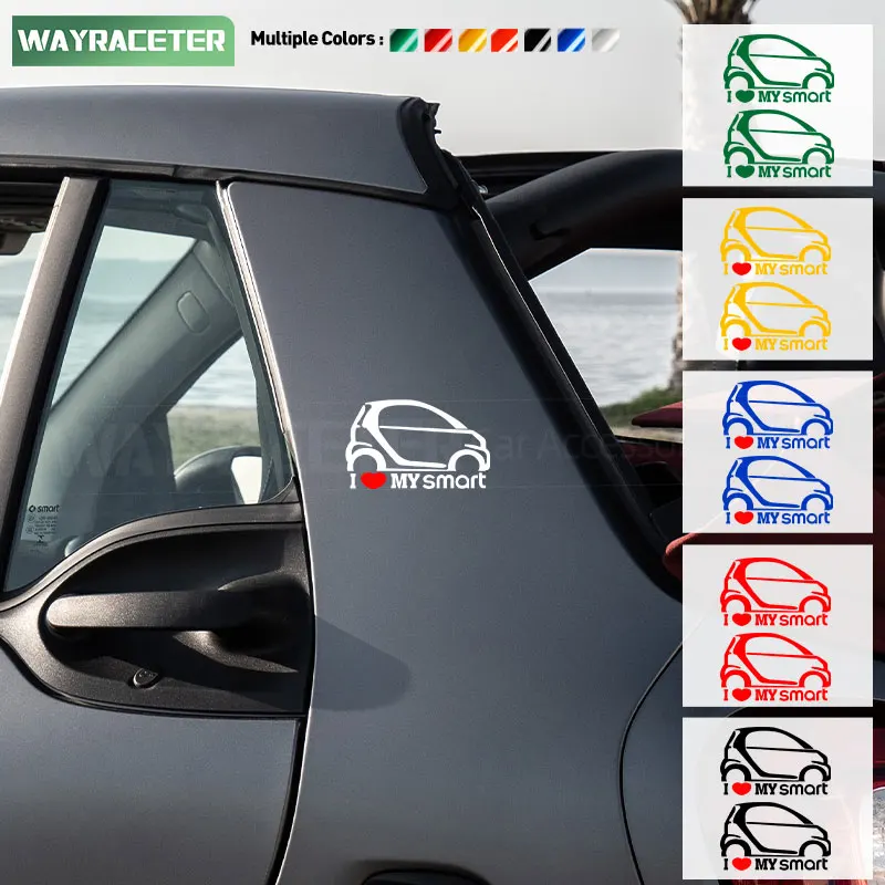 2 Pcs Creative Car Window Trunk Door Side Sticker Reflective Vinyl Decal For Smart Fortwo 451 450 453 Forfour Accessories