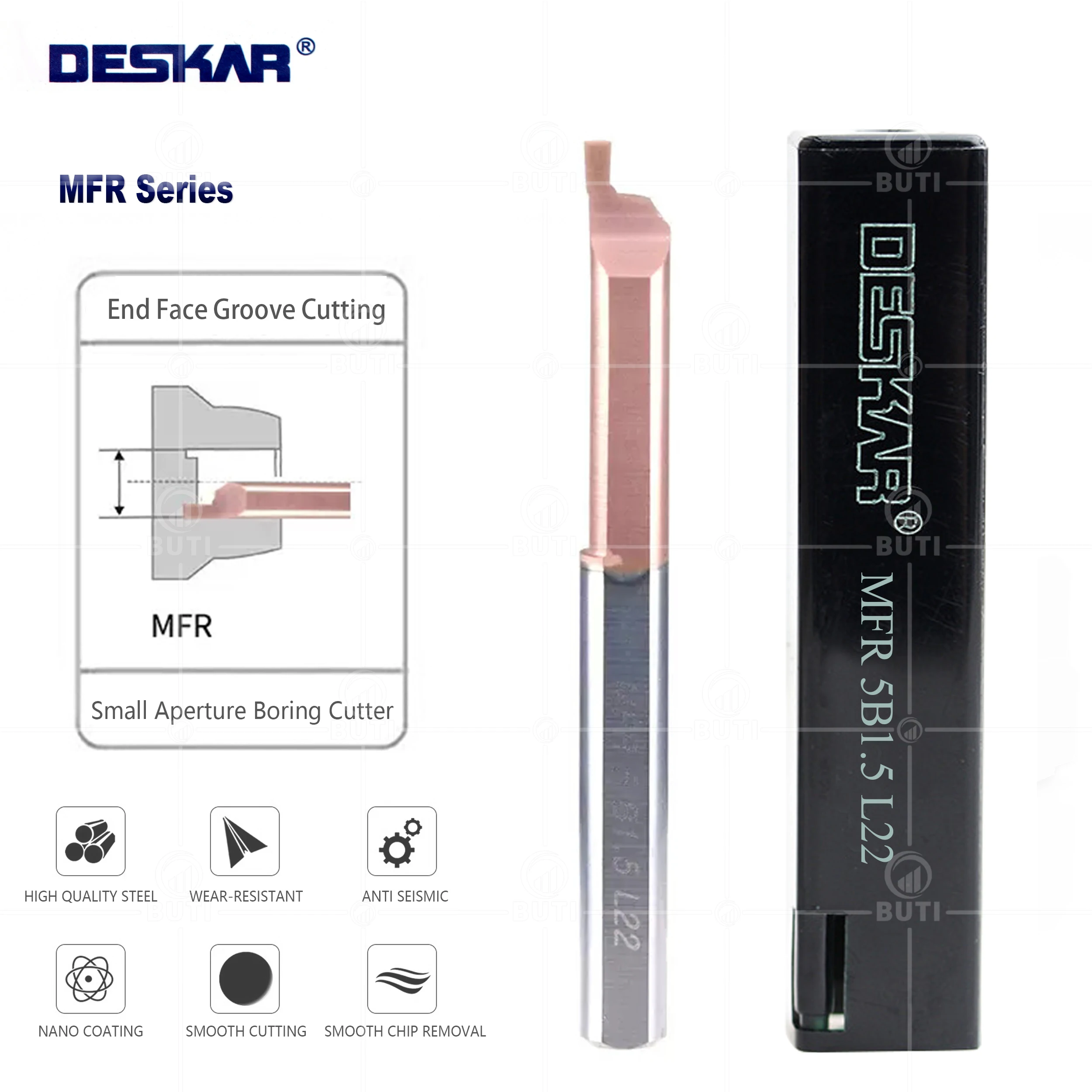 

DESKAR 100% Original MFR Small Bore Boring Tool Aseismic Carbide Micro Diameter Internal Grooving Cutter CNC Lathe Turning Tools