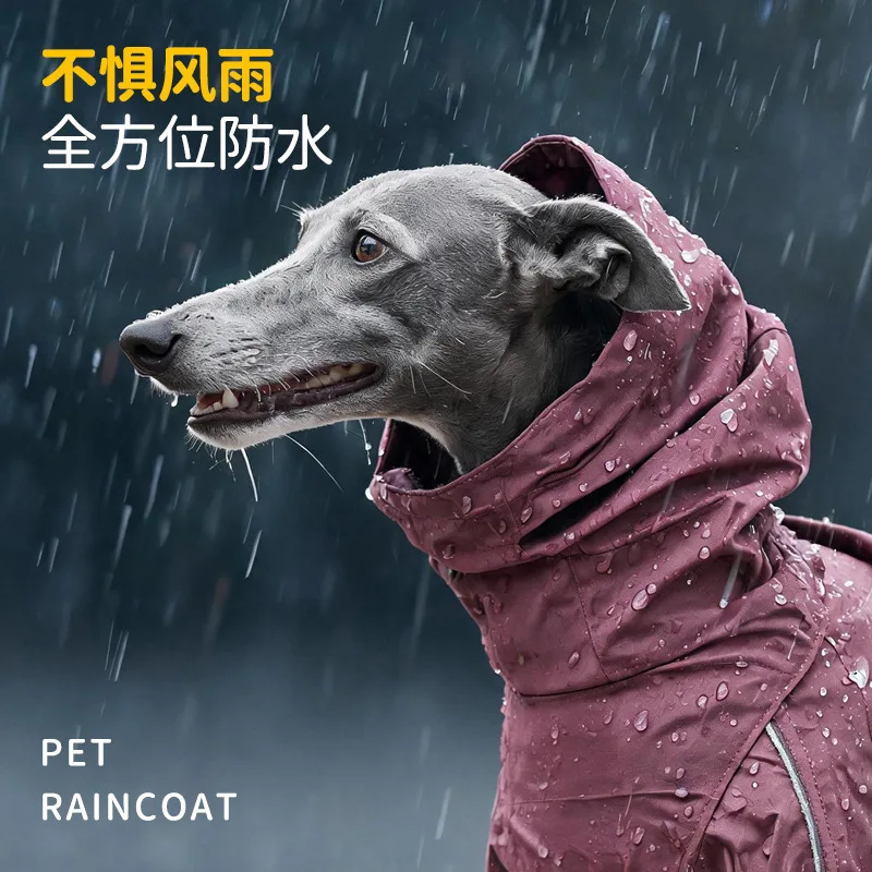 popular items during the rainy season, four legged full package, large, medium, and small dog raincoats, factory direct sales