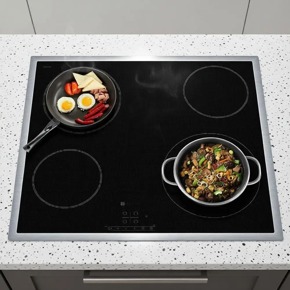 

Защитный коврик для большой индукционной плиты, полупрозрачные накладки на конфорки электрической плиты, защита от ударов и царапин, для стеклянных поверхностей плит