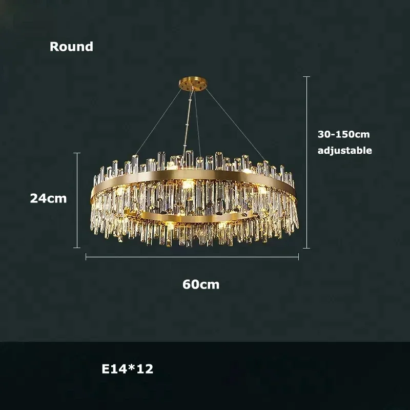 wushiyu Luxuriöser Moderner K9 Kristall-Kronleuchter Kreative Minimalistische Wohnzimmer-Pendelleuchte Schlafzimmerlampe Hochwertige Kücheninsel-Beleuchtung 8