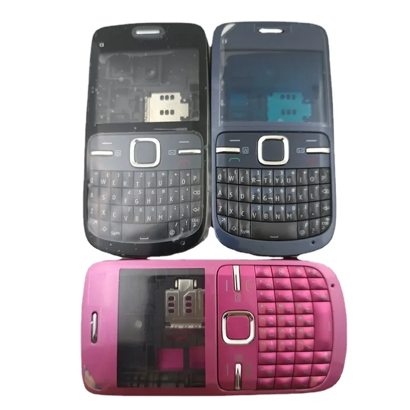 Full Complete Mobile Phone Housing Cover Case +English and Arabic Keypad for Nokia C3 C3-00