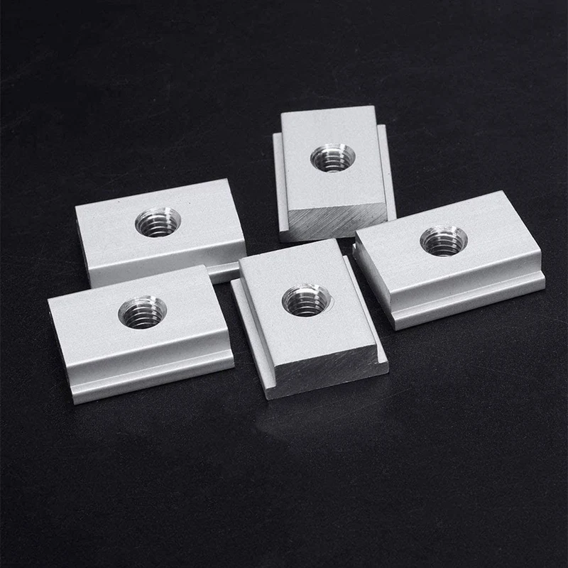 6Pcs T-Track Slider Sliding Nut Aluminum Alloy T Slot Nut For Profile Woodworking Tool Slot Fastener