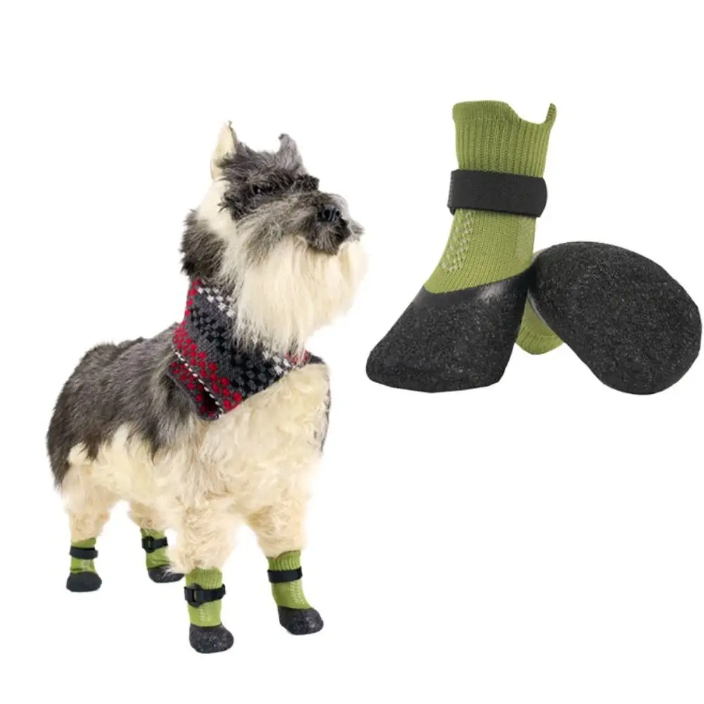 4pcs Pet Supplies Waterproof Pet Socks Shoes Anti-dirty Non-slip Dog Shoes Breathable Dog Paw Protector Outdoor