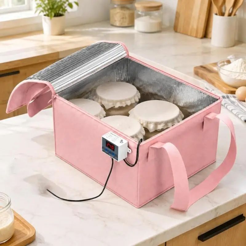 Bread Dough Proofing Box with Digital Display, Temperature Regulation, Heating Pad, and Timed Operation for Home Baking Y5GB