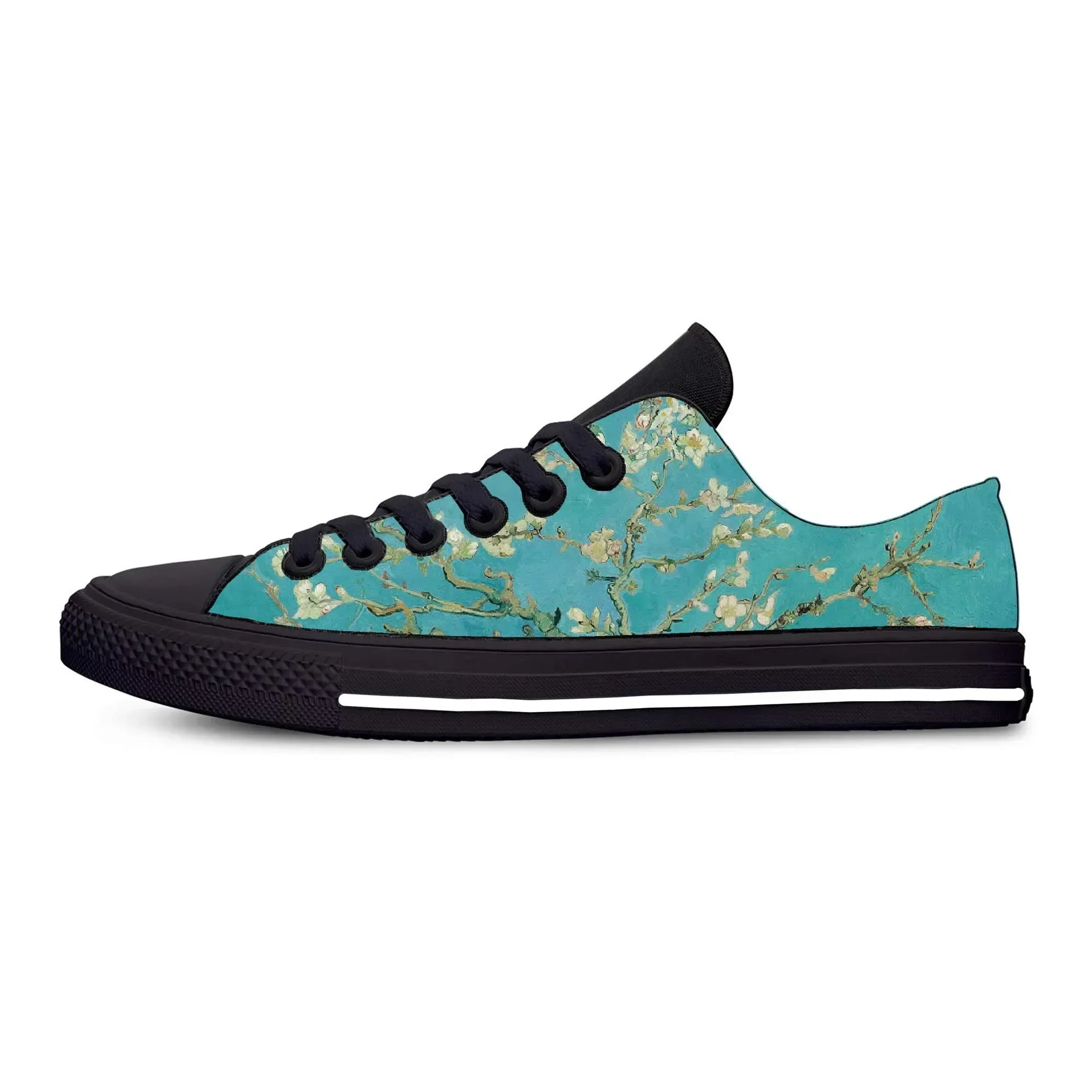 Vincent Van Gogh Starry Night Oil Painting Fashion Casual Cloth Shoes Low Top Comfortable Breathable 3D Print Men Women Sneakers
