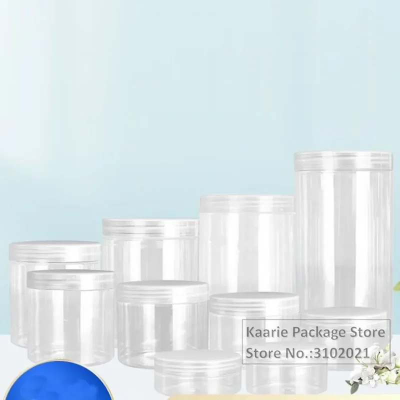 150~1000ML Clear Cap Transparent Lid Cover Clear Empty Packaing PET Plastic Jar Pot Container Bottle Food Cans Seal Cans