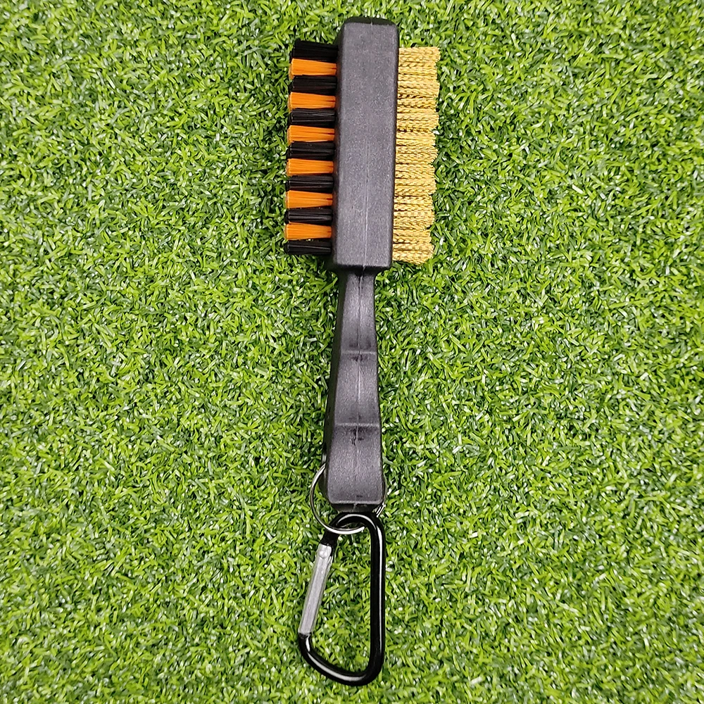 1Pc Golf Club Brush Groove Cleaner Dual Sided Tools Portable Metal Lightweight Nylon Golf Accessories For Iron Balls Shoes