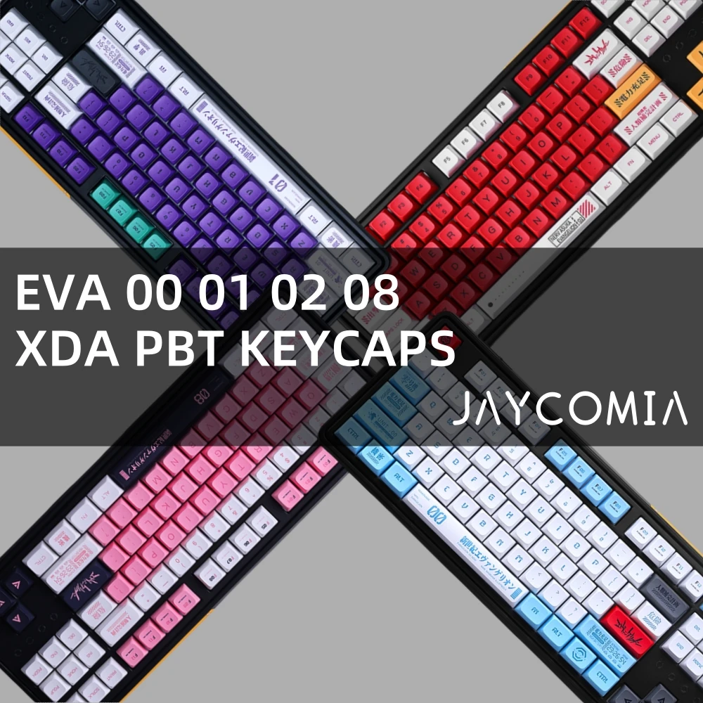 EVA 00 01 02 08 Keycaps XDA PBT 134 Big Set ISO Layout Key Caps Dye-Sub Process For Mechanical Keyboard Hi75 Wooting A75 Switch