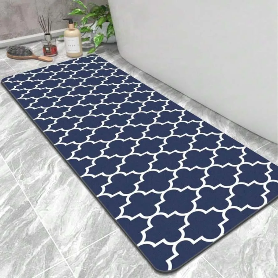 

【New style】KMAT Bath Mat Super Absorbent Bathroom Rugs Anti-Slip Quick Dry Bath Rug Fits Under Door Washable Bath Rugs For Bath