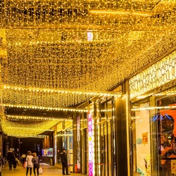 LED 10X0.5M Waterproof Waterfall Lights Holiday Lighting Ice Strip Lights Curtain Lights Outdoor Full Star Lights String Outdoor
