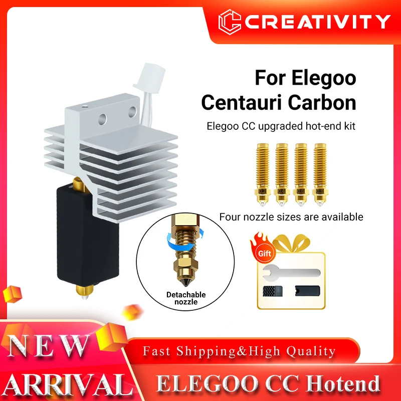 

Elegoo CC Hotend for Centauri Carbon Print Head Assembled Extruder Kit Ceramic Hot End Brass Hardened Steel Nozzle for ELEGOO