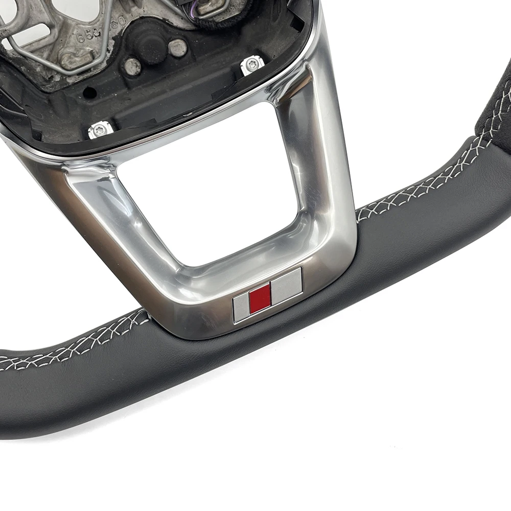 

For Audi Q3 D-Shaped Alcantara Punched Leather S/RS Logo Steering Wheel With Paddles Assembly