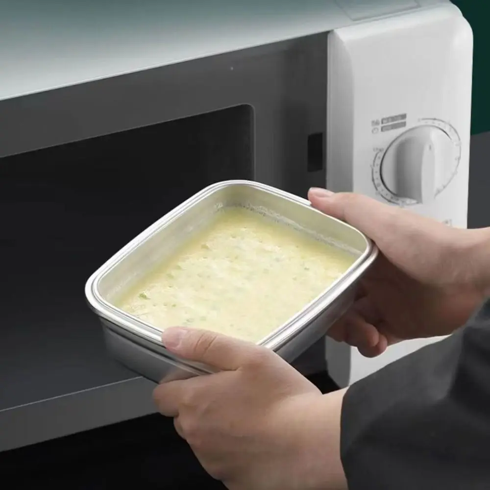Large Capacity Stainless Steel Crisper Airtight Lid with Handle Pickle Box Korean Rectangular Fresh-keeping Box Refrigerator