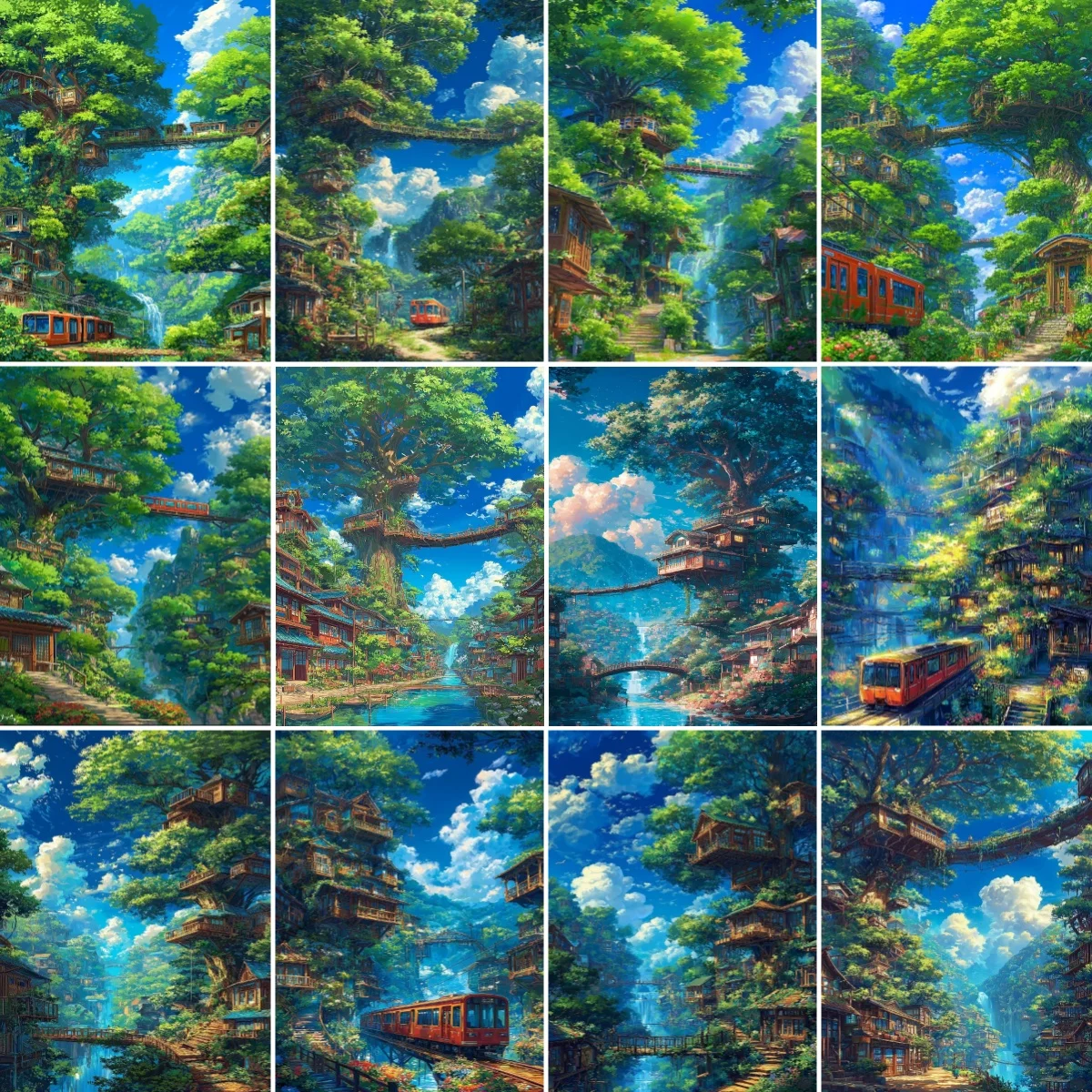 

Облако Дом на дереве DIY Цифровая картина маслом Красочная картина ручной работы Украшение стены дома Простой чистый подарок ручной работы