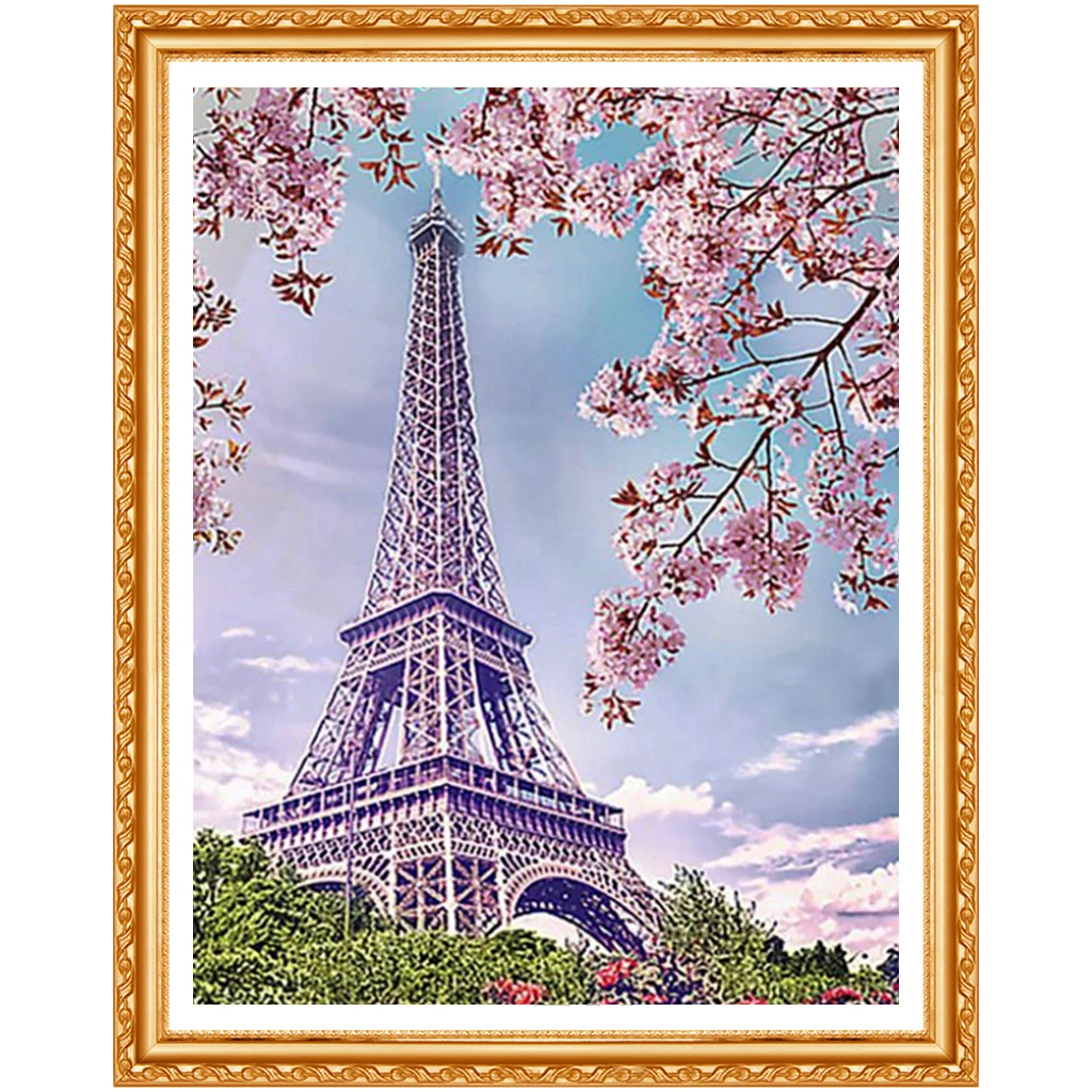 Diamond Embroidery Landscape Full Diamond Painting Paris Tower Picture of Rhinestone  Bead Home Decor