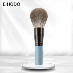 Star Moon Series Powder Brush Blue Fox Hair Animal Hair Solid Wood Fashion Design Blue Handle Black Tube Powder Brush