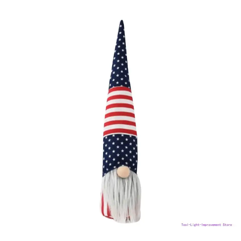 C63E 1/2pcs Patriotic Gnome Veterans Day American President Election Decor Nisse Tomte 4th of July Gift Handmade Scandinavian