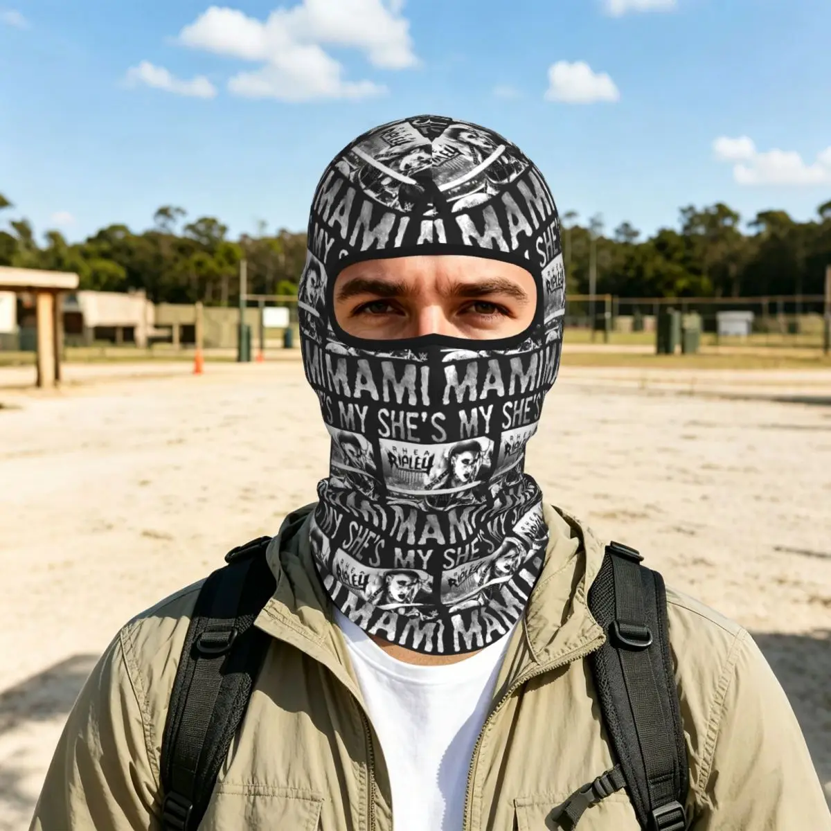 She Is My Mami! Rhea Ripley Bootleg Wrestler Breathable Thin Balaclava Full Face Mask Sun Protection Neck Gaiter For Motorcycle