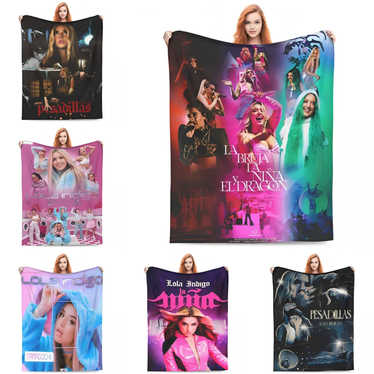 Lolas Indigos بطانية جودة سوبر الدافئة الإسبانية المغني راقصة رمي بطانية الشتاء التخييم الأريكة السرير الشارع الاتجاه المفرش