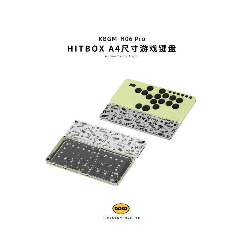 DOIO KBGM-H06 PRO HITBOX Mechanical Keyboard Aluminum Alloy Acrylic Hand Rest A4 Gaming Keyboard PS4 PS5 Switch PC Steam PC Gift