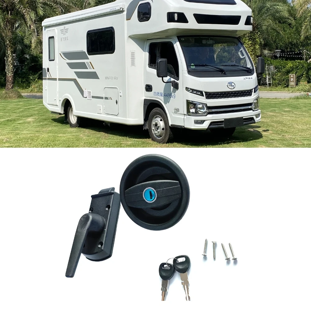 

1set Caravan Alloy Circular Door Lock,RV Accessories For Caravan Motorhome Complete Door Lock C/W Barrel Left Hand