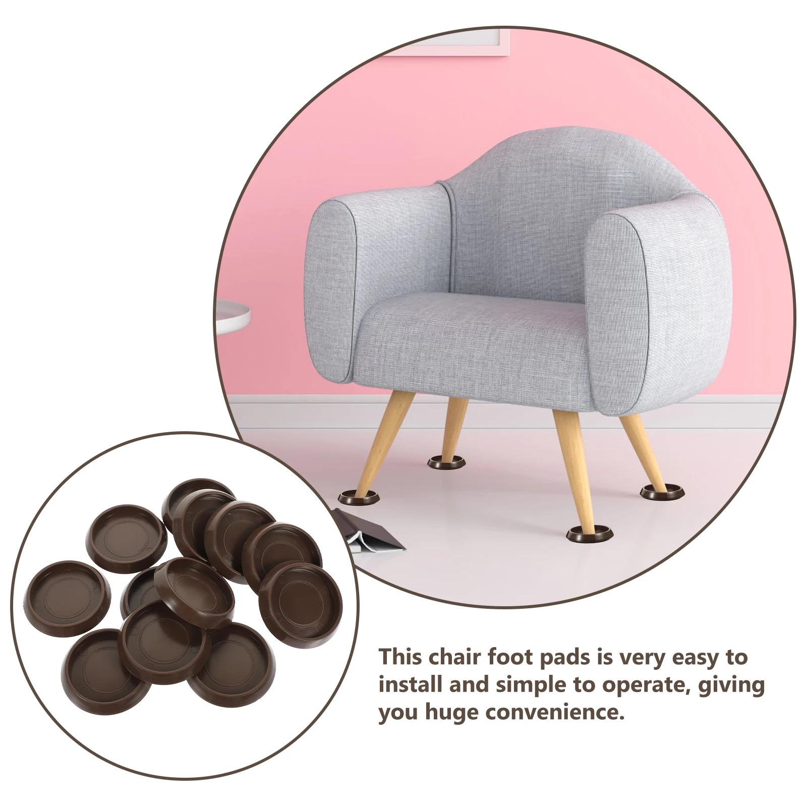 

10 Pcs Furniture Leg Pads Durable Plastic Coasters Stopper Non Slip Wear Resistant Replaceable Chair Wheel Stoppers Household