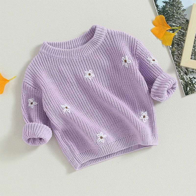 Baby Sweater Romper Toddler Girl Oversize Embroidery Knit Pullover Sweater Warm Sweatshirt Romper Fall Winter Clothes