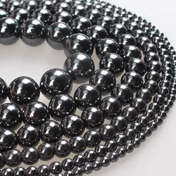 Natural Stone Beads Black Hematite Beads Round Loose Beads 2 3 4 6 8 10 12 14mm For Bracelets Necklace Jewelry Making