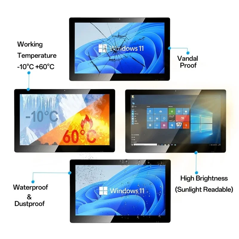 15.6Inch Capacitive Touch Screen Monitor Industrial LCD With HDMI VGA USB Interface For Vending Machine