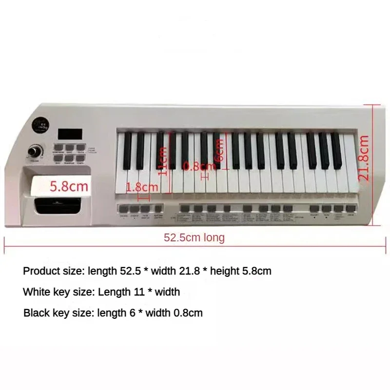 Portable Electronic Piano Professional Keyboard Adult Musical Electric Organ Guitar Style Paddle Wheel Back Shoulder Carrying