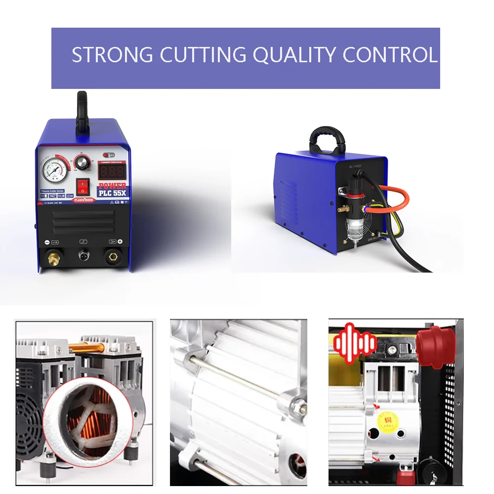 Plasmagon CUT55X  HF Plasma Cutter, DC IGBT Digital Control Anti-Drop Metal Cutting Machinery 220V+/-15% 14mm Clean 55Amps