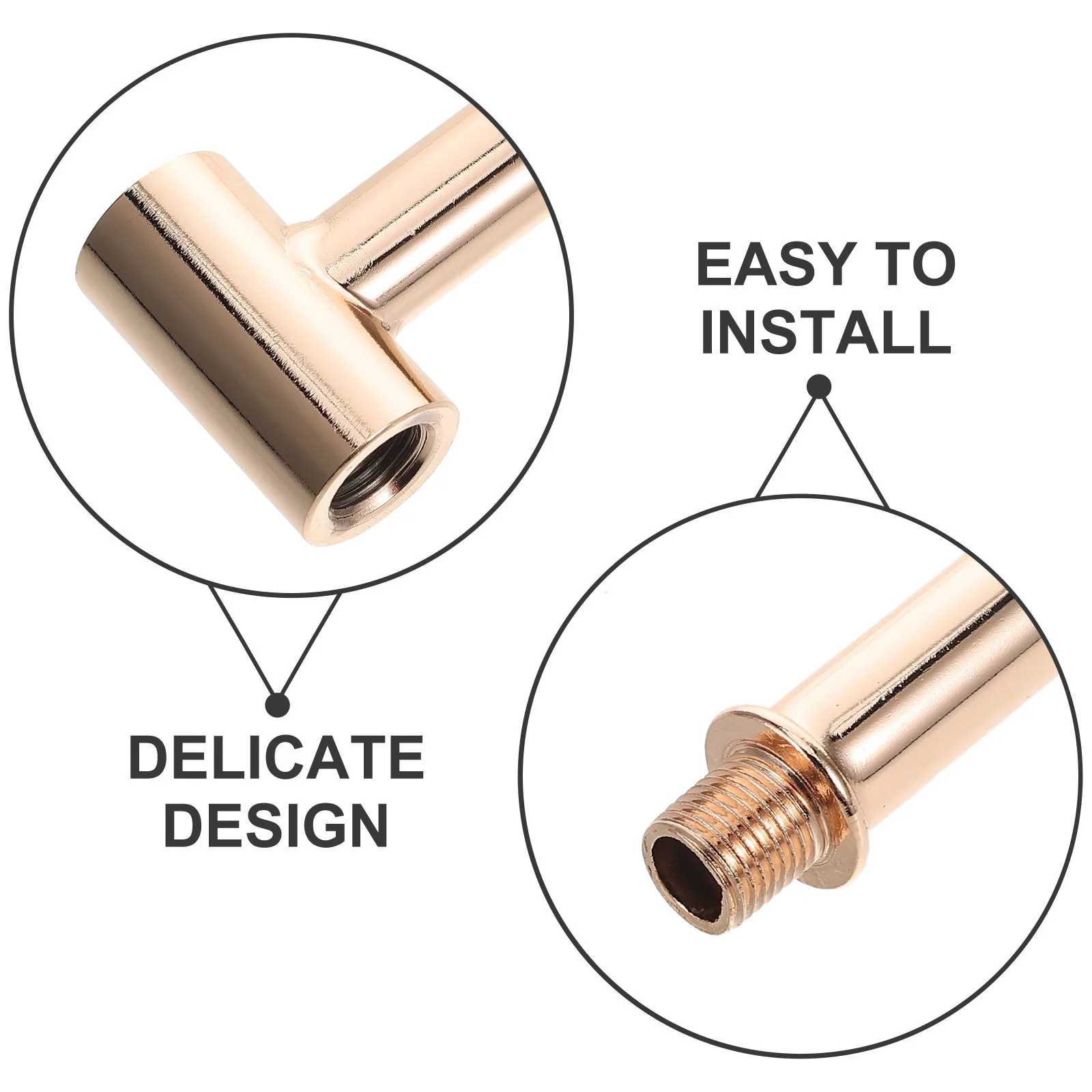 أجزاء مصباح الجدار T-شكل M10 أنبوب مستقيم ملولب خيط ذهبي فرنسي أنبوب مجوف من الحديد لتقوم بها بنفسك جذع مصباح لضوء أرضية الطاولة #4