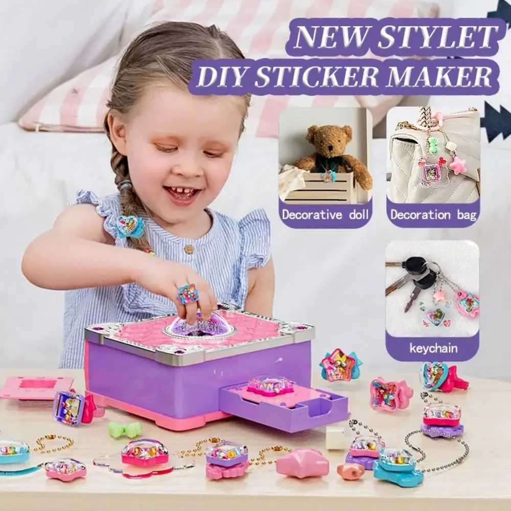 3D Sticker Machine Jewelry Making Kit Child Crafts Colorful Magic Book DIY Sticker Toy Handmade Ring Beads DIY Sticker Mark Toys