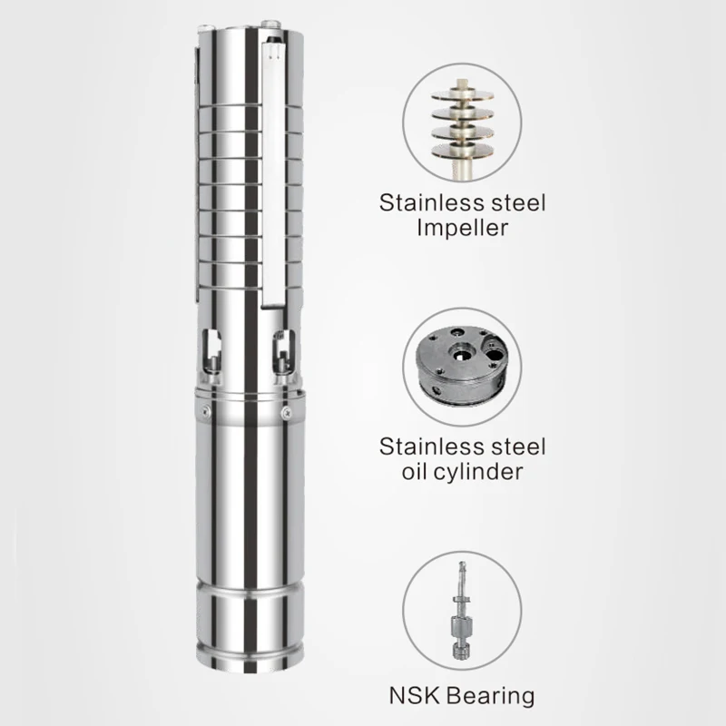 Pond & Deep Well Pump 2HP Clean Water Performance  High Performance 1500W Solar Water Pump Customizable 4Inch 16m3/h Fish