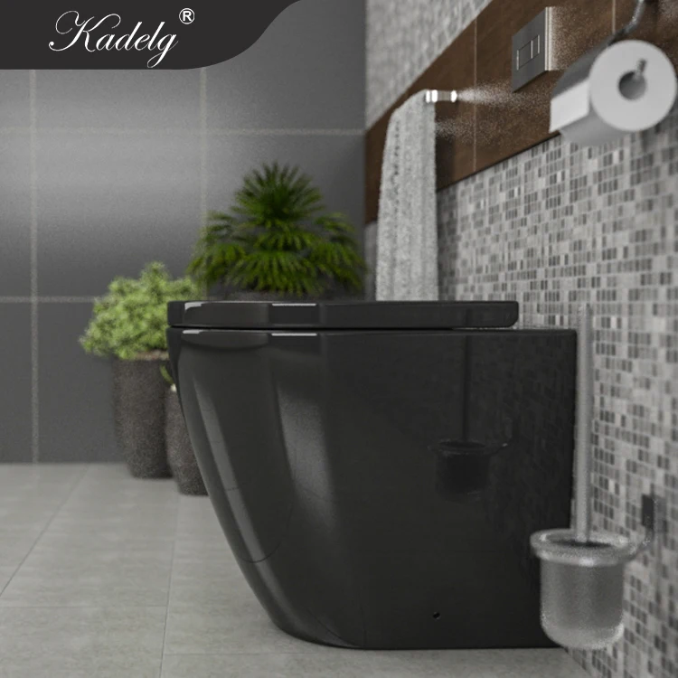 Hot Selling Ceramic Black Back To Wall Toilet