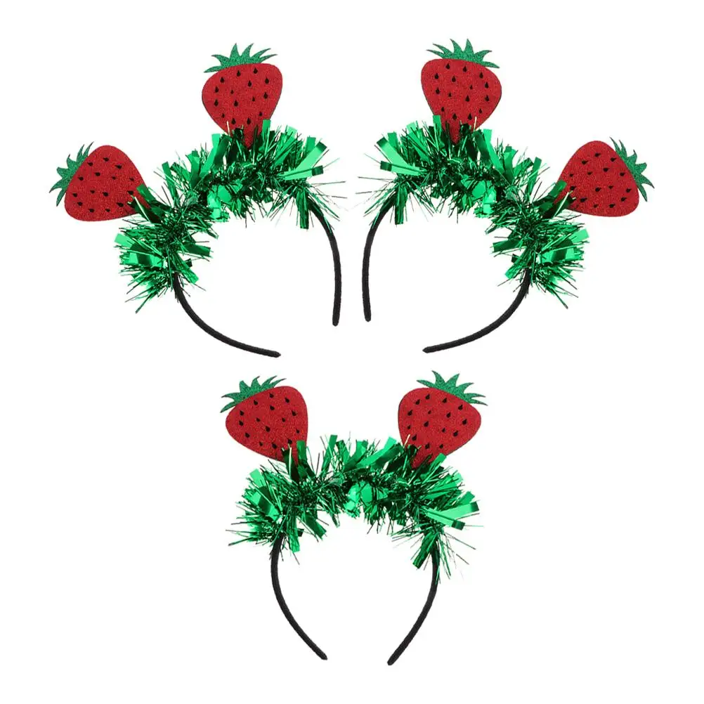 

3 Pcs Strawberry Headpiece Comfortable Felt Women's Fruit Headband Party Supplies Summer Beach Birthday