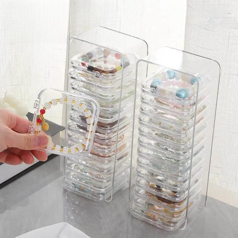 

Acrylic Jewelry Storage Box Dustproof Small Transparent Organizer for Bracelets Necklaces Chains Clear Cosmetic Case