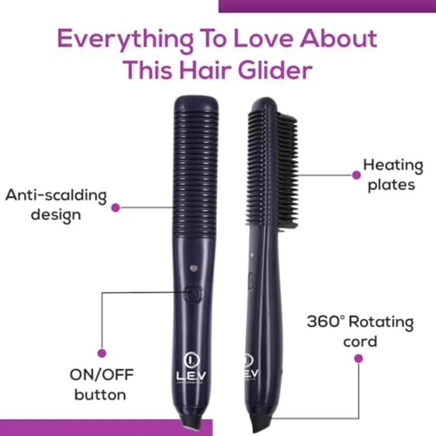 أداة تجعيد وتمليس الشعر 2 في 1 للشعر المجعد الناعم والمجعد مع تقنية أيونية وتسخين سريع حتى 450 فهرنهايت احترافي #6